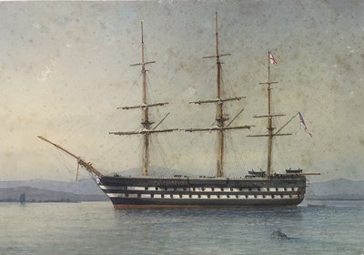 Lot 119 - William Frederick Mitchell (1845-1914) watercolour - Three masted ship, signed and dated