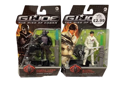 Lot 289 - Hasbro (c2008) G.I.Joe The Rise of Cobra 4" action figures including Ripcord, Heavy Duty (x20, Breaker, Zartan, Cobra Fighter Commando & Storm Shadow, on card with bubblepack (7)