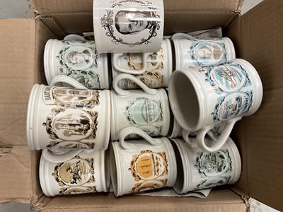 Lot 48 - Collection of commemorative Derby mugs and other items
