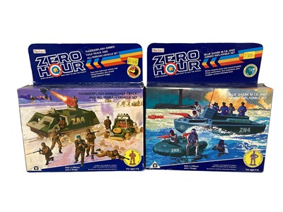 Lot 293 - Bluebird (c1990) Zero Hour (When the brave must fight to save the world) Swordfish Nay Task Force Blue Shark M.T.B. & Armed Inflatable Set and Army Wolf Pack Thunderflash Armed Half-Track and All T...