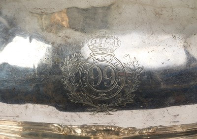 Lot 64 - 19th century silver plated regimental serving dome