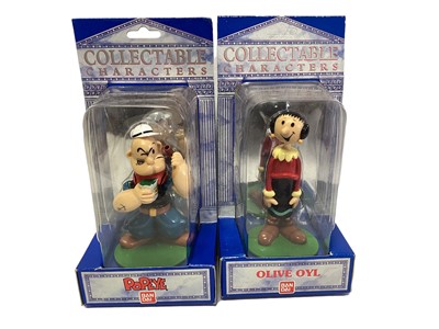 Lot 2005 - Bandai (c1990) Collectable Characters including Popeye No.9603, Olive Oyl No.9604, Desperate Dan No.9607 & Dennis Menace No.9608, all boxed (4)