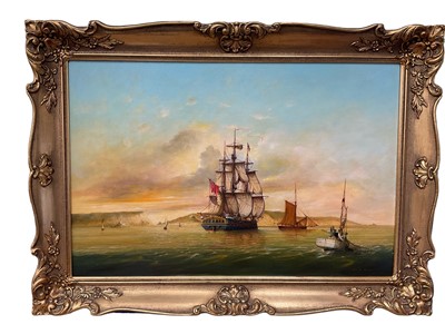 Lot 216 - Hedley J Le Noury (b. 1941) oil on canvas, marine scene, 48 x 73cm