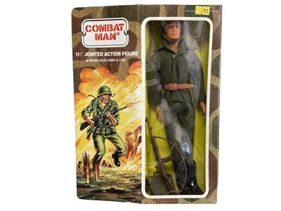 Lot 301 - Lion Rock (c1981) Combat Man 11 1/2" action figure, plus Japanese Sharpshooter No.74203/1 & British Paratrooper No.74202/7, all in window boxes (3)