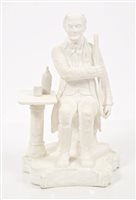 Lot 20 - Minton bisque figure of a seated military...