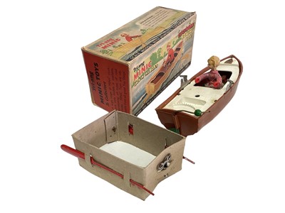 Lot 305 - Triang Minic Clockwork  tinplate Rowing Boat, in original box and internal packaging (1)