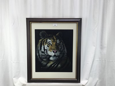 Lot 143 - Mark Luckhurst (contemporary) acrylic - Tiger head study