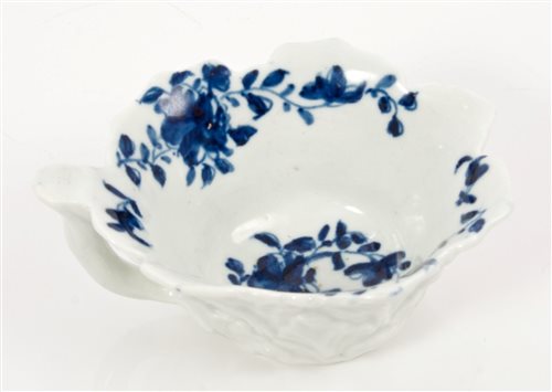Lot 24 - 18th century Worcester blue and white butter...