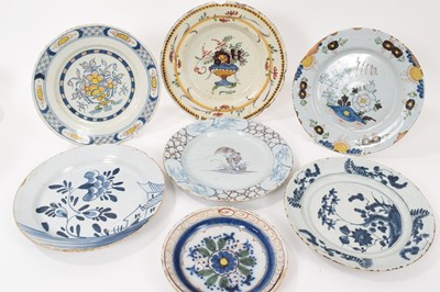 Lot 246 - Seven assorted Delftware plates