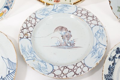 Lot 18 - Seven assorted Delftware plates
