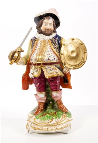 Lot 28 - 18th century Derby figure of Falstaff with...