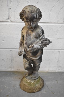 Lot 1498 - Set of three 19th century lead putti garden statues