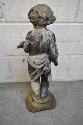 Lot 1498 - Set of three 19th century lead putti garden statues