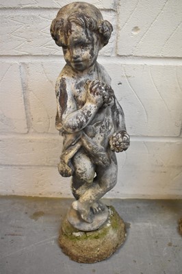 Lot 1498 - Set of three 19th century lead putti garden statues