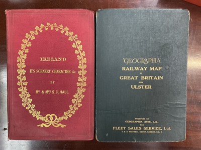 Lot 668 - "Geographia" Railway Map of Great Britain and Ulster, 1923 for Fleet Sales Service, together with Ireland its Scenery Character by Mr & Mrs Hall (2)