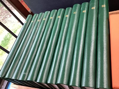 Lot 264 - Eleven green bound albums (empty) and four leather photograph albums, boxed