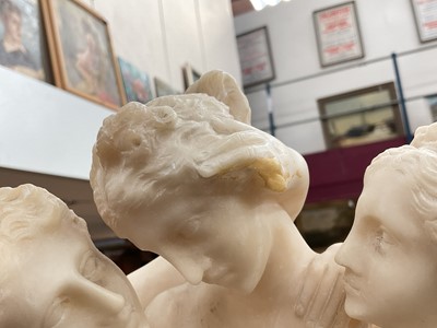 Lot 980 - 19th century carved alabaster sculpture of the three graces