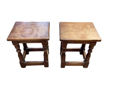 Lot 1407 - Two oak joint stools