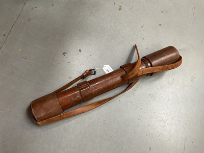 Lot 423 - Military scope in brown leather case.