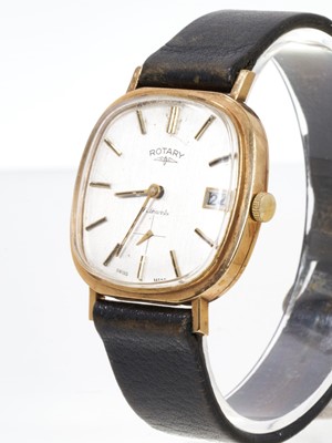 Lot 636 - Gentlemen's 1970s Rotary 9ct gold wristwatch with 17 jewel movement