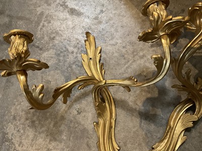 Lot 284 - Pair of rococo ormolu wall sconces