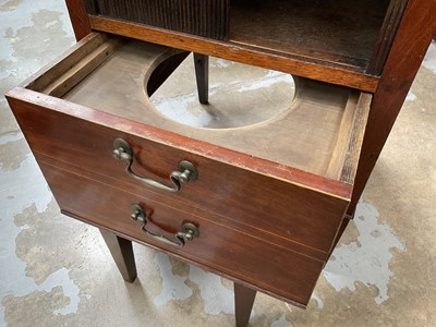 Lot 1506 - George III mahogany beside cupboard