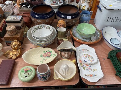 Lot 454 - Pair of Royal Doulton stoneware jardineres, Carlton Ware, Poole Pottery and other ceramics.