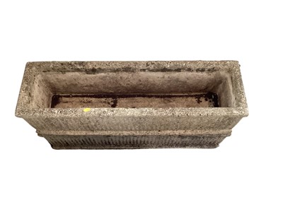 Lot 1426 - Pair of concrete garden planters, 91.5cm wide, 26cm deep, 24cm high