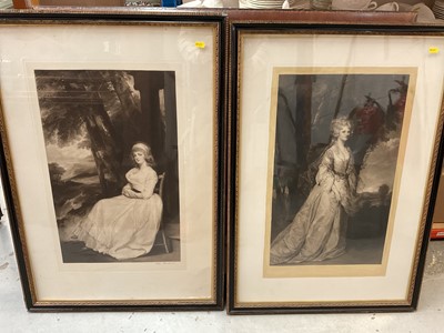 Lot 111 - Two Hogarth-framed engravings after Romney and Reynolds