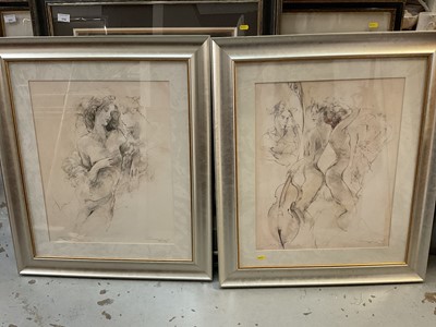 Lot 113 - Pair of framed contemporary prints, indistinctly signed, 55cm x 44cm