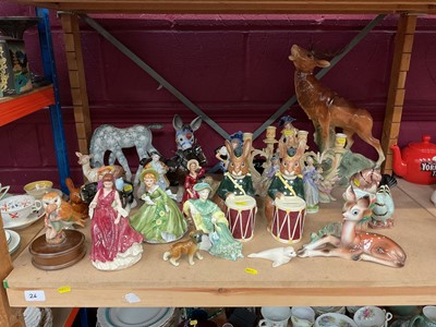 Lot 690 - Group of ceramic figures, including Royal Doulton, Beswick, etc