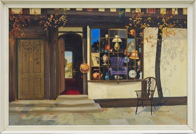 Lot 997 - *Gerald Coulson (1926-2021) oil on canvas - The Antique Shop, signed, 71cm x 107cm, framed