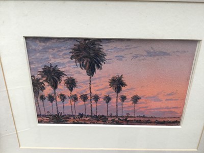 Lot 133 - Duncan McCandless (American b.1941) watercolour - American western landscapes with palm trees and smaller (2)