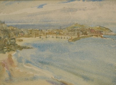 Lot 1179 - Amy Watt (1900-1956) watercolour - St Ives harbour, signed, 22 x 30cm