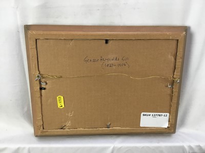 Lot 139 - George Reynolds Gill (1827-1904) watercolour, Droving sheep in an extensive landscape with a fortified castle beyond, 18cm x 25.5cm