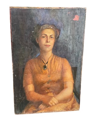 Lot 1 - Mary Millar Watt (1924-2023) oil on canvas laid onto board - Monica, signed, titled to label verso, 75 x 51cm