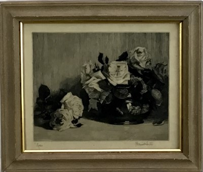 Lot 34 - John Ernest Foster (1877-1965) etching - Roses