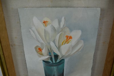 Lot 1188 - *Nan Youngman (1906-1995) oil on board - Crocuses, signed and dated '72, glazed frame