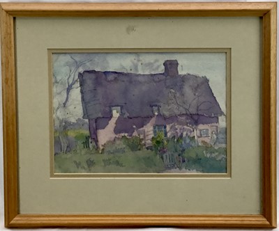 Lot 128 - Amy Watt (1900-1956) watercolour - Rookery Farm, Dedham, 23 x 30cm, glazed frame