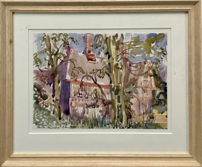 Lot 27 - Mary Millar Watt (1924-2023) watercolour - Manston Hall, Whepstead, signed and titled, 26 x 35cm, glazed frame