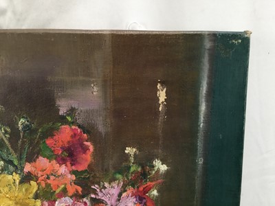 Lot 4 - Amy Millar Watt (1900-1956) oil on canvas, Flowers in a Swansea vase, 40 x 30cm unframed