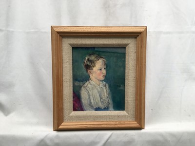 Lot 15 - Amy Millar Watt (1900-1956) oil on canvas, study of a young child, 17cm x 14cm, framed