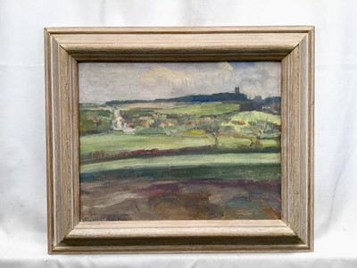 Lot 16 - Mary Millar Watt (1924-2023) oil on board - Salthouse, signed, 18 x 23cm, framed