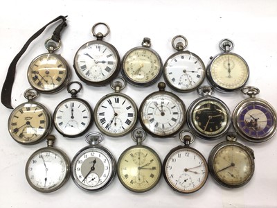 Lot 1094 - Group of vintage pocket watches and two stopwatches (16)