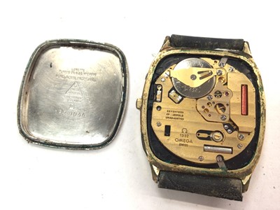 Lot 1095 - Omega De Ville quartz wristwatch and a Longines Presence quartz wristwatch on black leather strap (2)