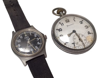 Lot 39 - CWC military quartz wristwatch and a Helvetia military pocket watch