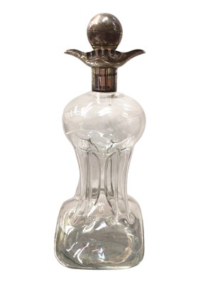 Lot 1096 - Edwardian silver mounted glass decanter (Birmingham 1902)