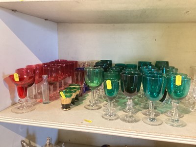 Lot 294 - Collection of glassware including ruby, green, paperweights etc