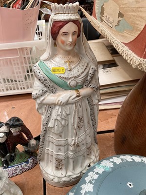 Lot 480 - Victorian Staffordshire figure of Queen Victoria