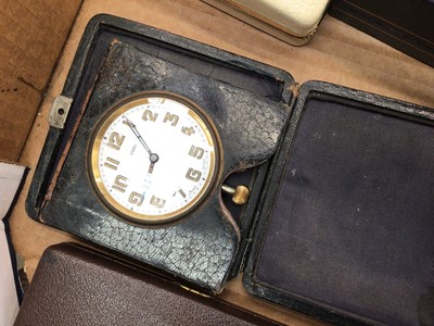 Lot 1100 - Group of vintage wristwatches including an Ingersoll Triumph. Roamer, Rotary etc and a travel clock